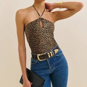 Reformation Juniper Knit Top Brown - Size S